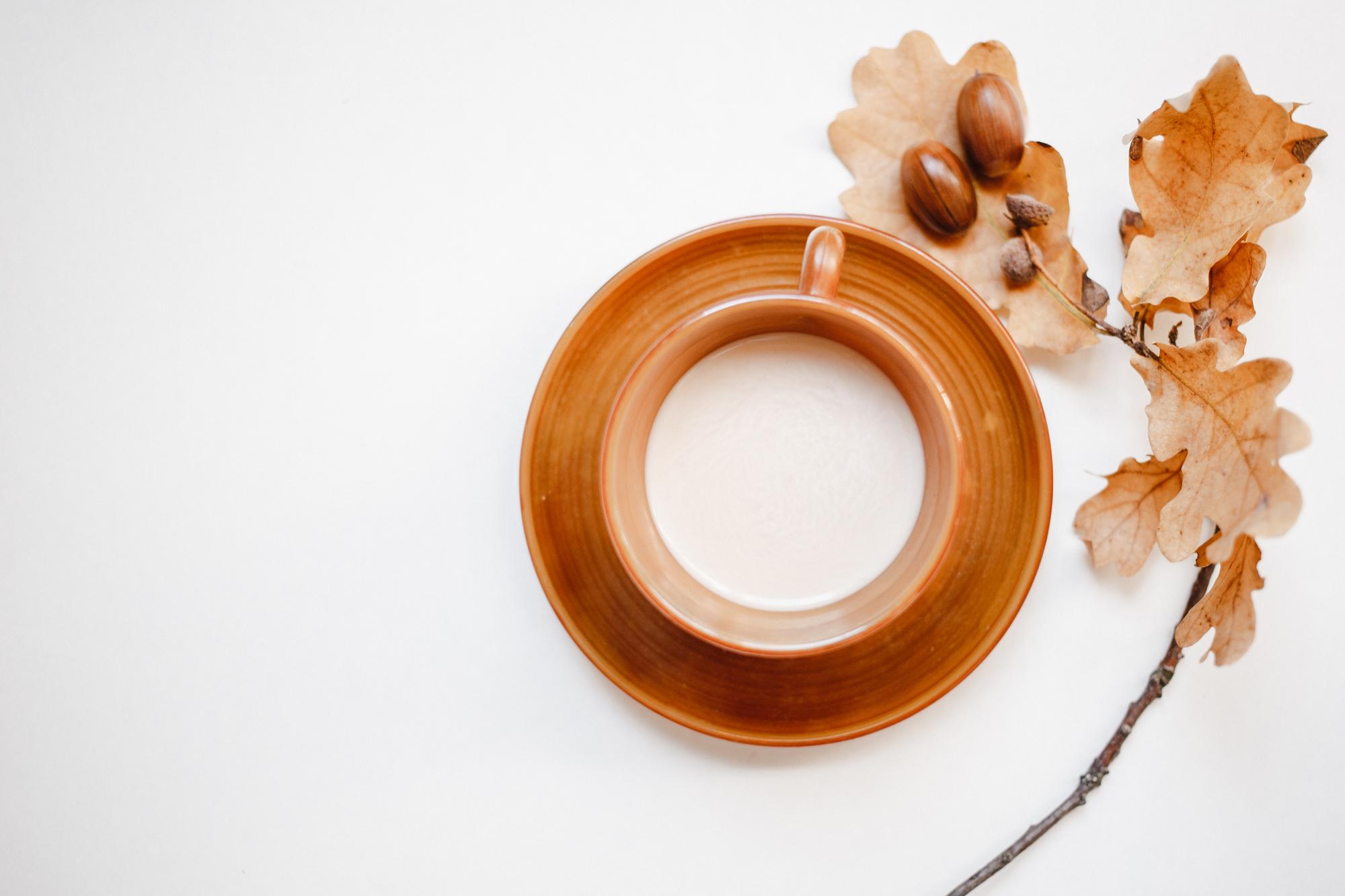 Plated seasonal starter on ceramic plate